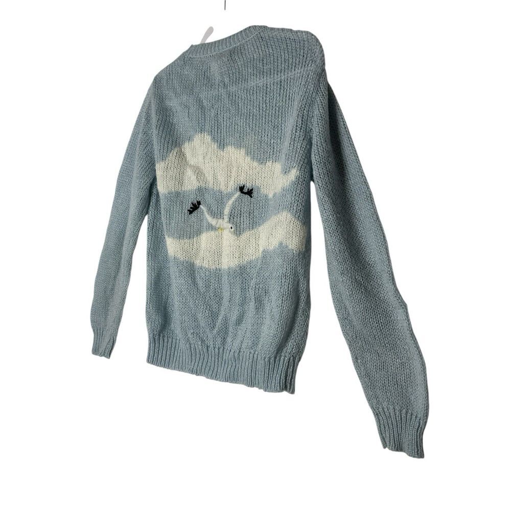 Vintage Ades Of California Women's Sweater XL Birds Cloud Beach Outdoor Y2K Blue - Picture 6 of 10
